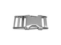 1 Inch (in) Inside Width (A) All Metal Zinc Die-Cast Black Powder Coat Finish Straight Adjustable Side-Release Buckle