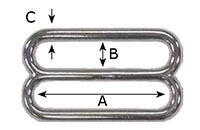 3/8 Inch (in) Inside Width (A) Nickel Plated Finish Slide - 2