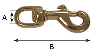 1/2 Inch (in) Inside Width (A) Round Swivel Bolt Snap Hook - 2