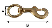 1-1/8 Inch (in) Inside Width (A) Round Swivel Bolt Snap Hook