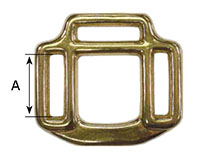 370HB Heavy 3 Slot Square Halter Buckles - 2