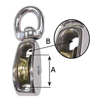 0173M Swivel Round Eye Single Wheel Pulleys - 2