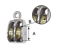 0176M Rigid Round Eye Double Wheel Pulleys - 2