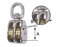 0178M Swivel Round Eye Double Wheel Pulleys - 2