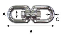 175SS Round Eye Double End Swivels - 2