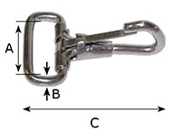 142ST-A Rigid Square Eye Spring Snap Hooks - 2