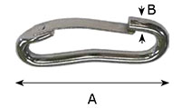 2-3/4 Millimeter (mm) Overall Length (A) Bit Snap Flat Wire Tongue Hook - 2