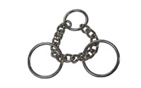 3.0 Millimeter (mm) Material Thickness (B) and 2 Inch (in) Loose Ring Size (C) Martingale Chain