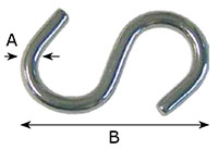 2.5 Millimeter (mm) Material Thickness (A) S-Hook - 2