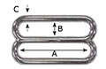 3/8 Inch (in) Inside Width (A) Nickel Plated Finish Slide - 2