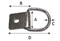 1 Inch (in) Dee Inside Width (A) Nickel Plated Finish Clip and Dee Ring - 2